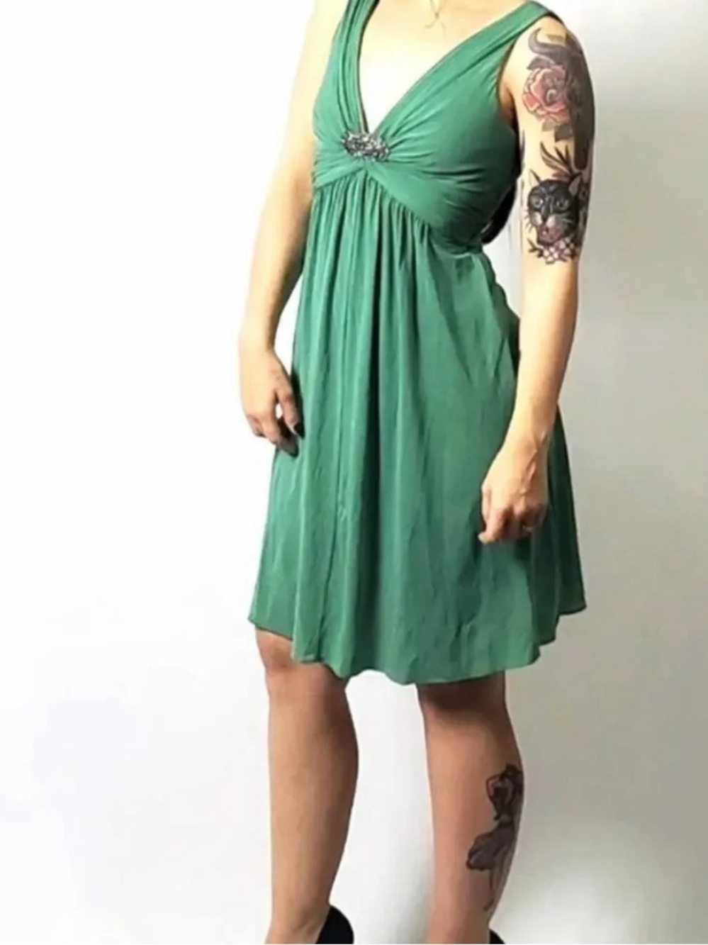 BCBGMaxAzria  V-Neck Sleeveless Dress - Casual A-Line